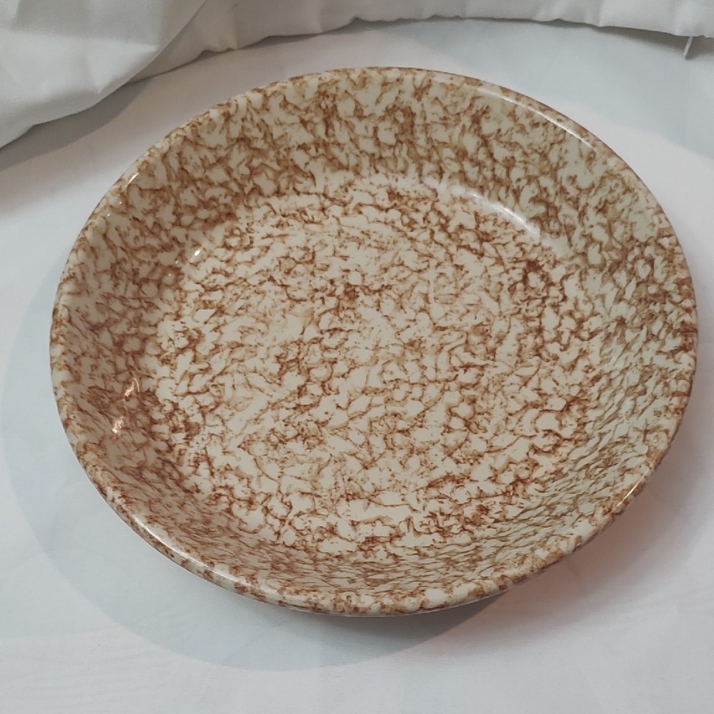 Brown and Cream Speckled Pie Plate